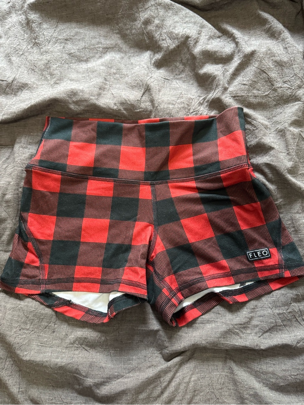 Fleo Women's Red & Black Buffalo Plaid Alex shorts